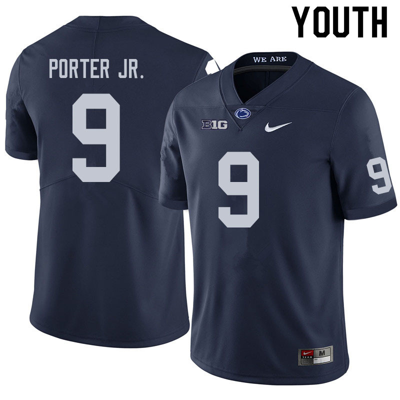 Youth #9 Joey Porter Jr. Penn State Nittany Lions College Football Jerseys Sale-Navy